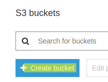 Create a bucket in S3