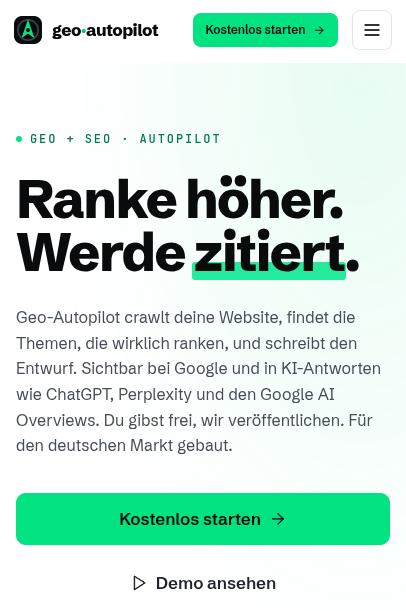 Geo-Autopilot - SEO und GEO auf Autopilot